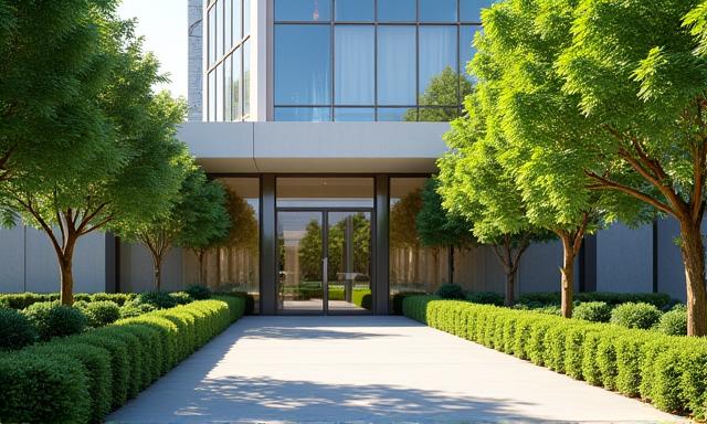 Exterior view of Hearthwell Collective's office building in Austin, Texas, indicating location.